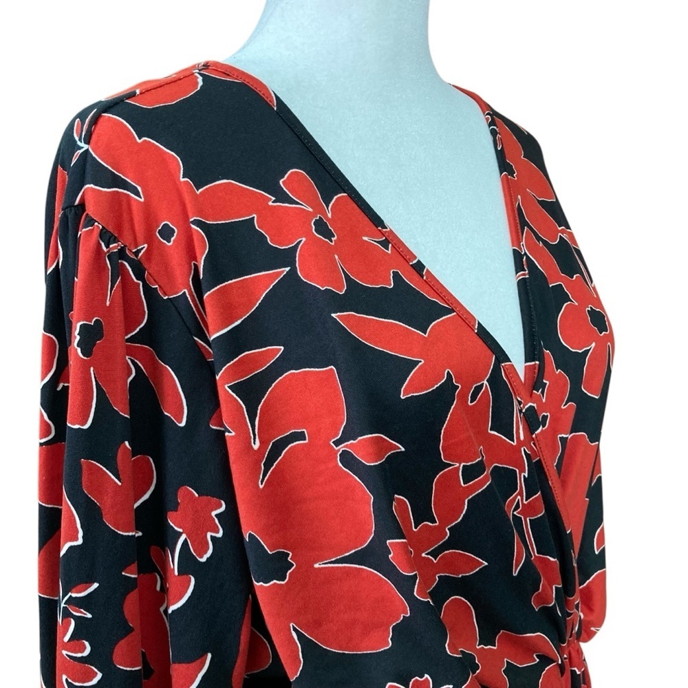 Haptics It's A Match Black &  Red Floral Long Sleeve Maxi Dress (Size 3X) - Picture 5 of 11